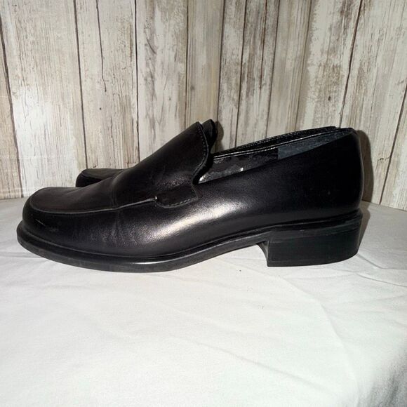 Vintage Franco Sarto Flex Women’s Black Leather Loafers – Size 7.5M (Made in Bra - Picture 1 of 13